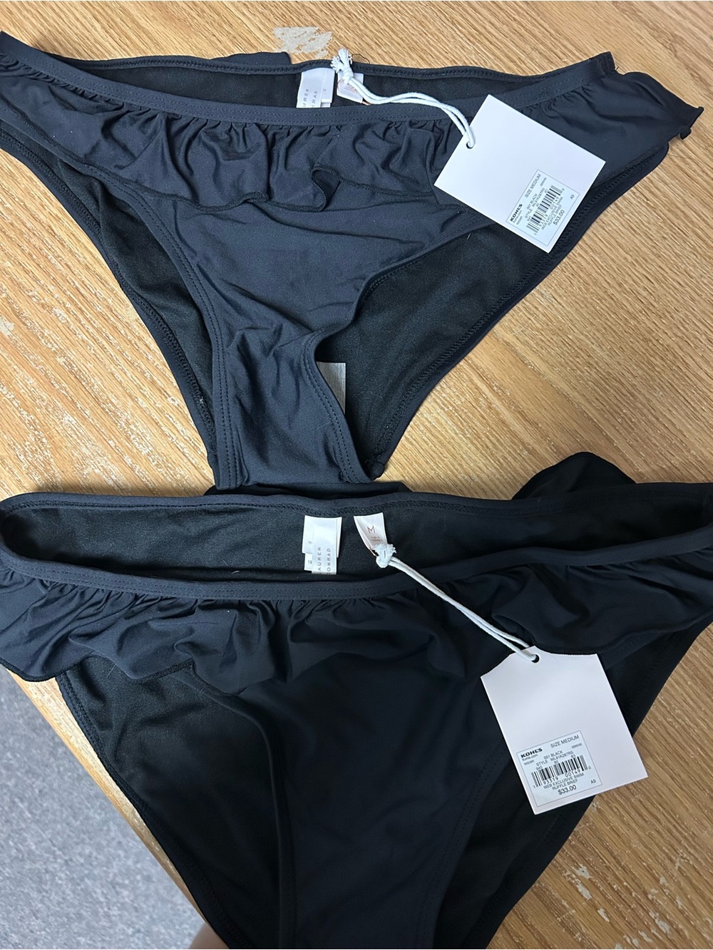 LC Lauren Conrad Black Ruffle Bikini Bottoms